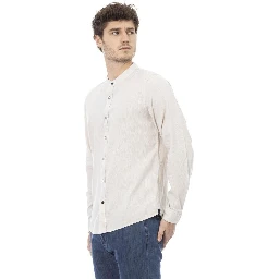 White Rayon Long Sleeve T-Shirt