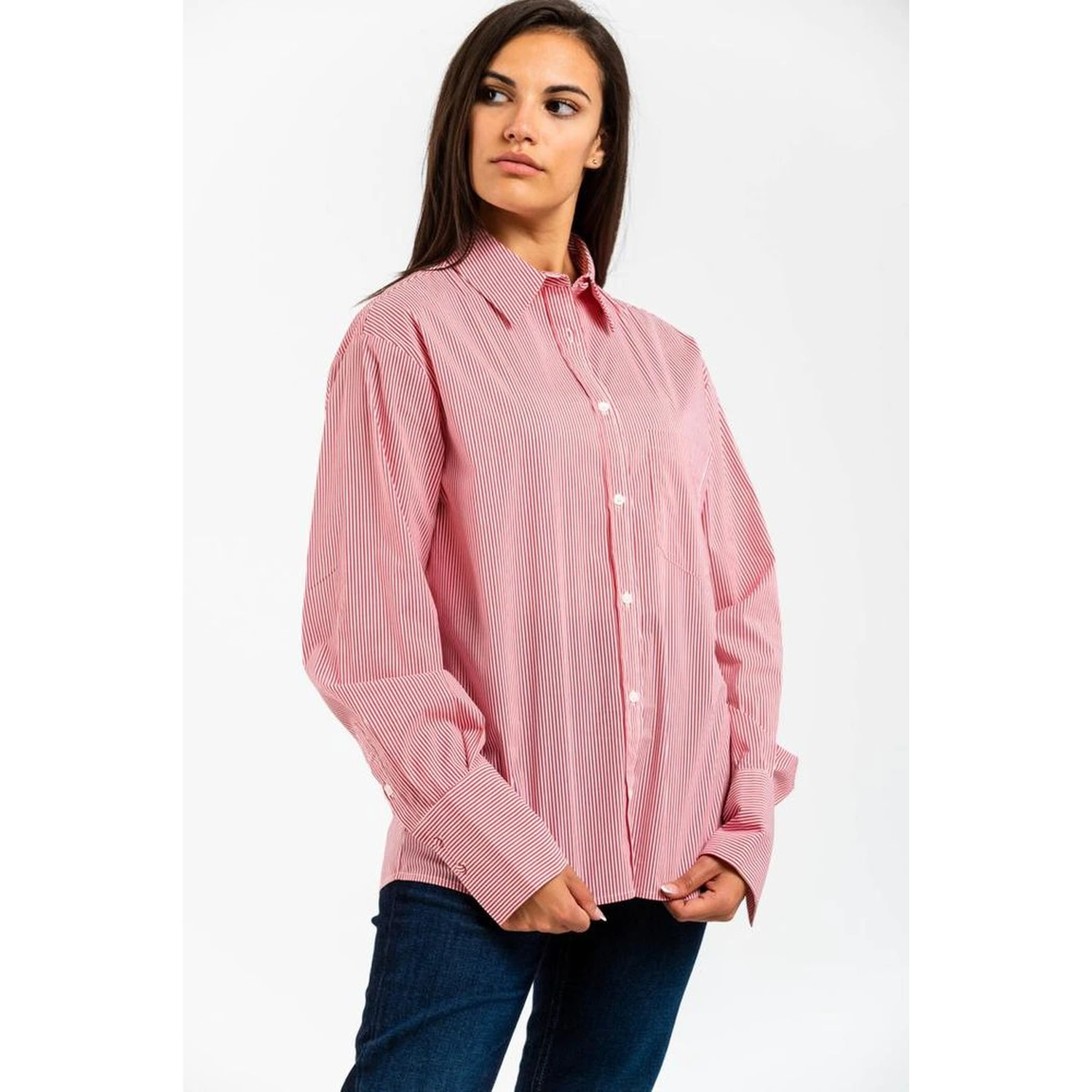 Red Cotton Pattern Shirt