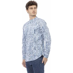 Blue Cotton Long Sleeve T-Shirt