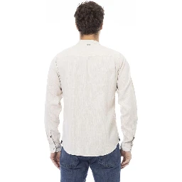 White Rayon Long Sleeve T-Shirt