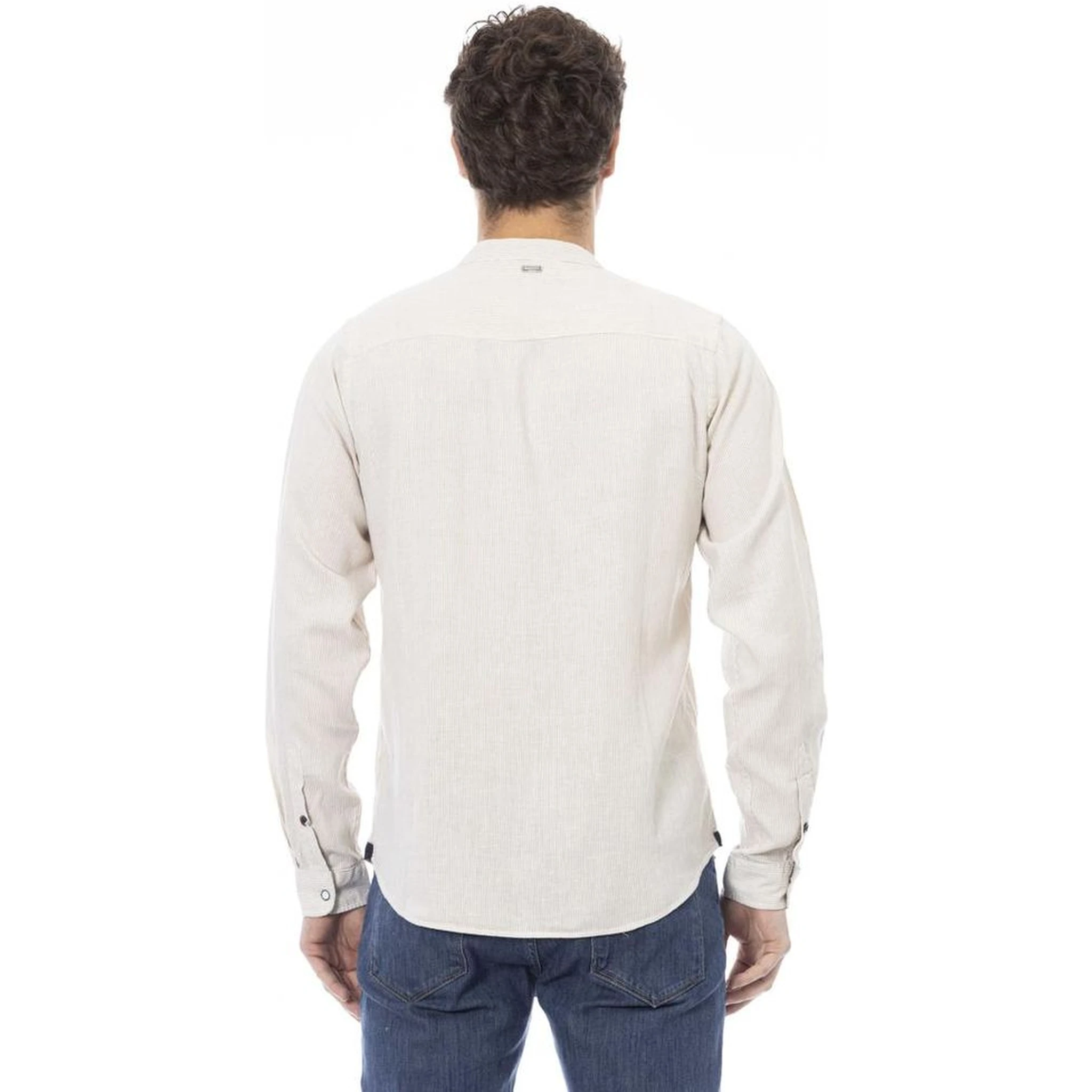 White Rayon Long Sleeve T-Shirt