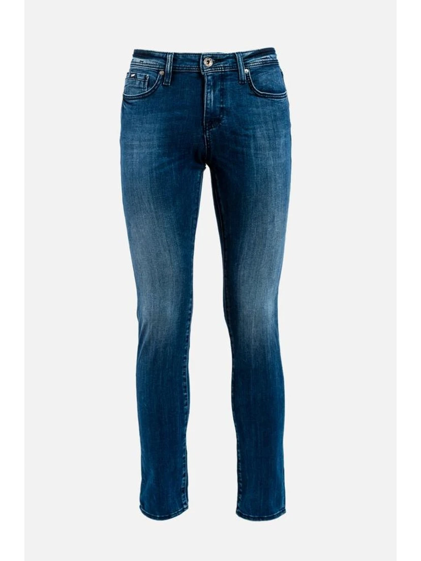 Blue Cotton Slim Fit Jeans