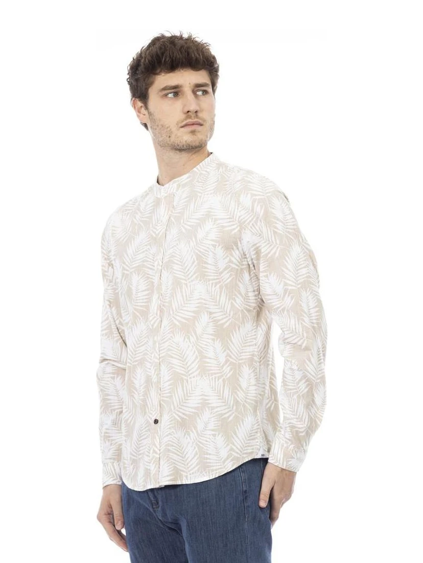 Cream Cotton Long Sleeve T-Shirt