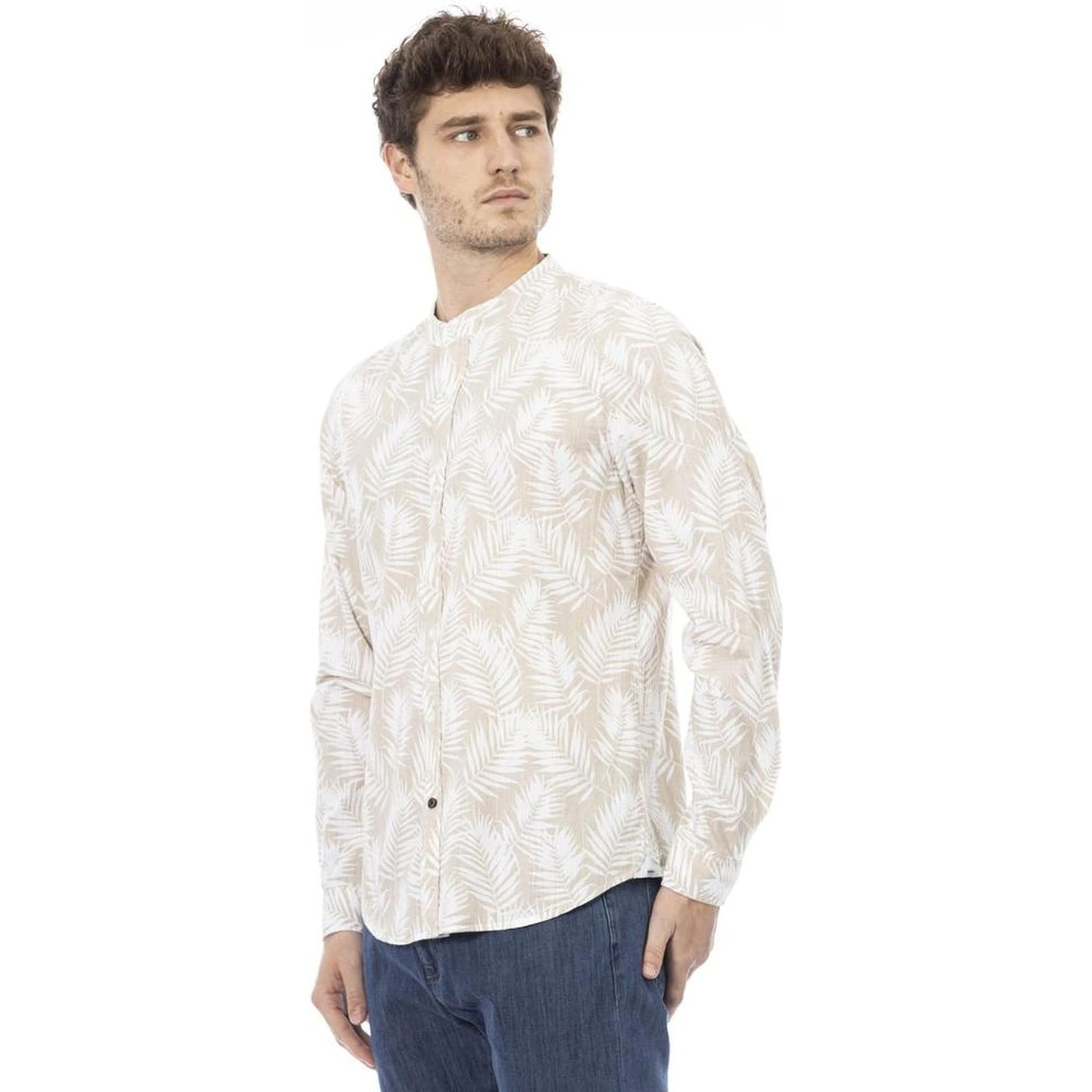 Cream Cotton Long Sleeve T-Shirt