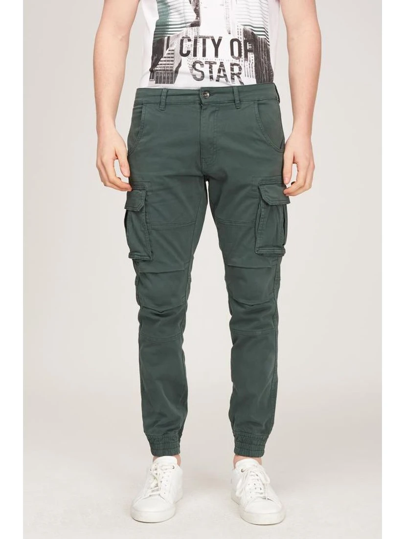 Green Cotton Cargo Pants