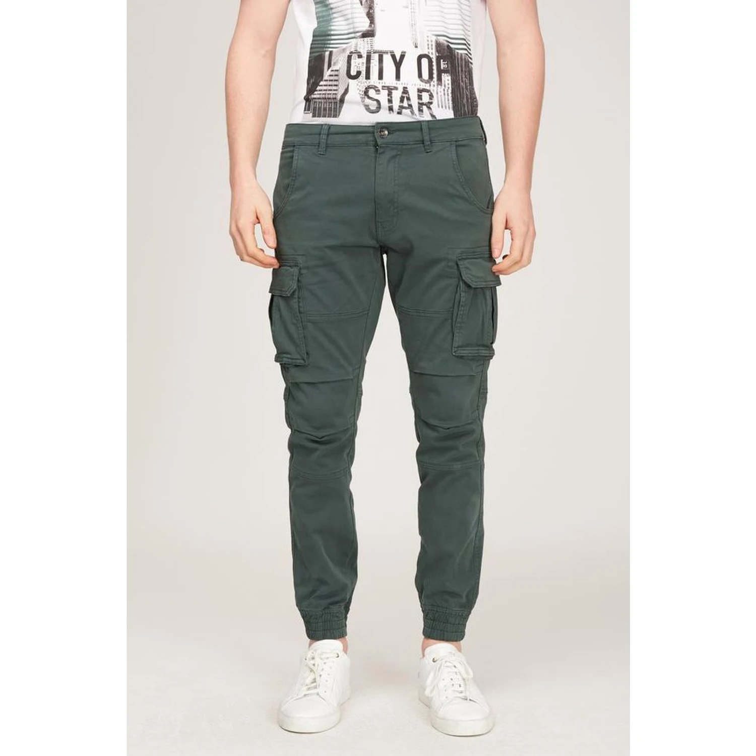 Green Cotton Cargo Pants