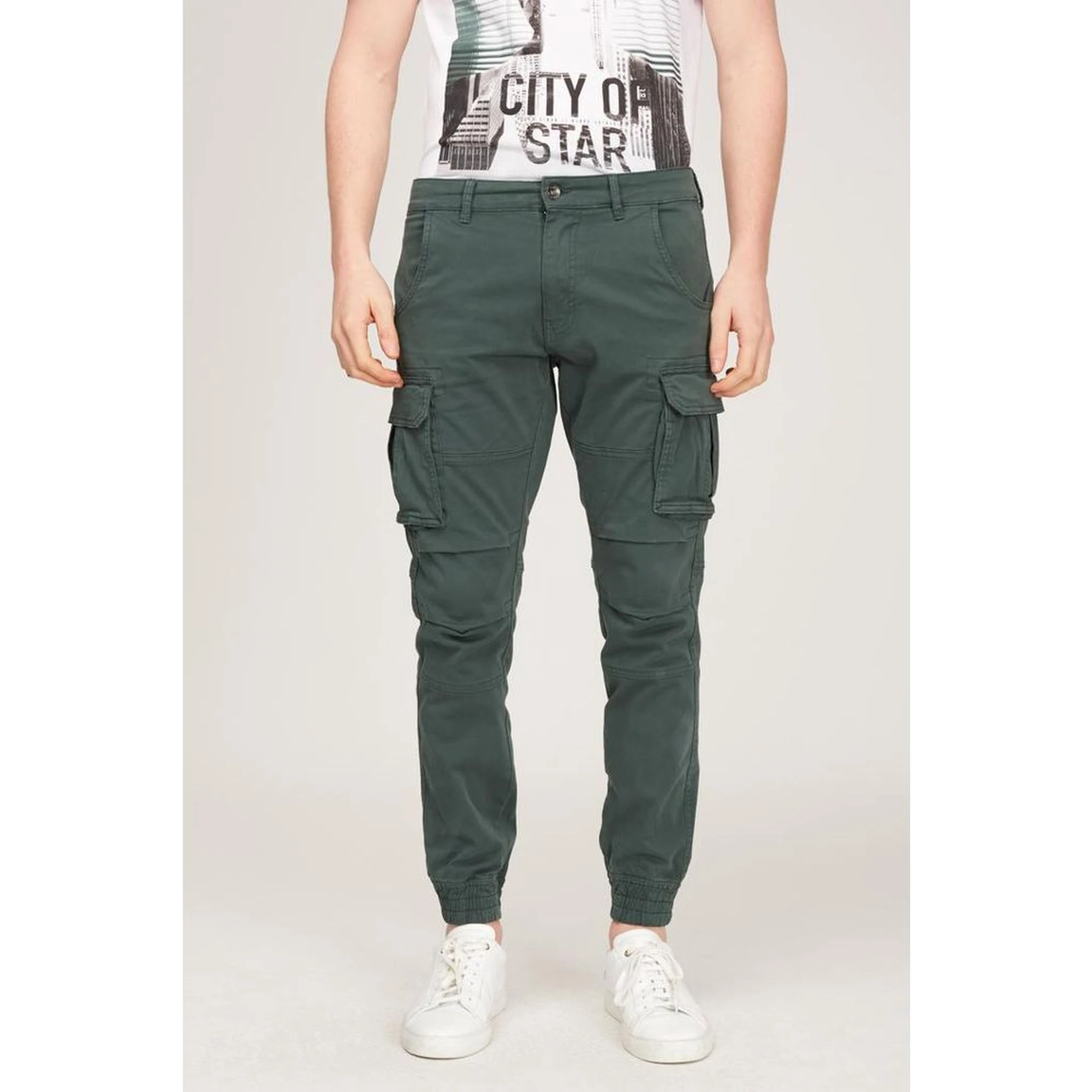 Green Cotton Cargo Pants