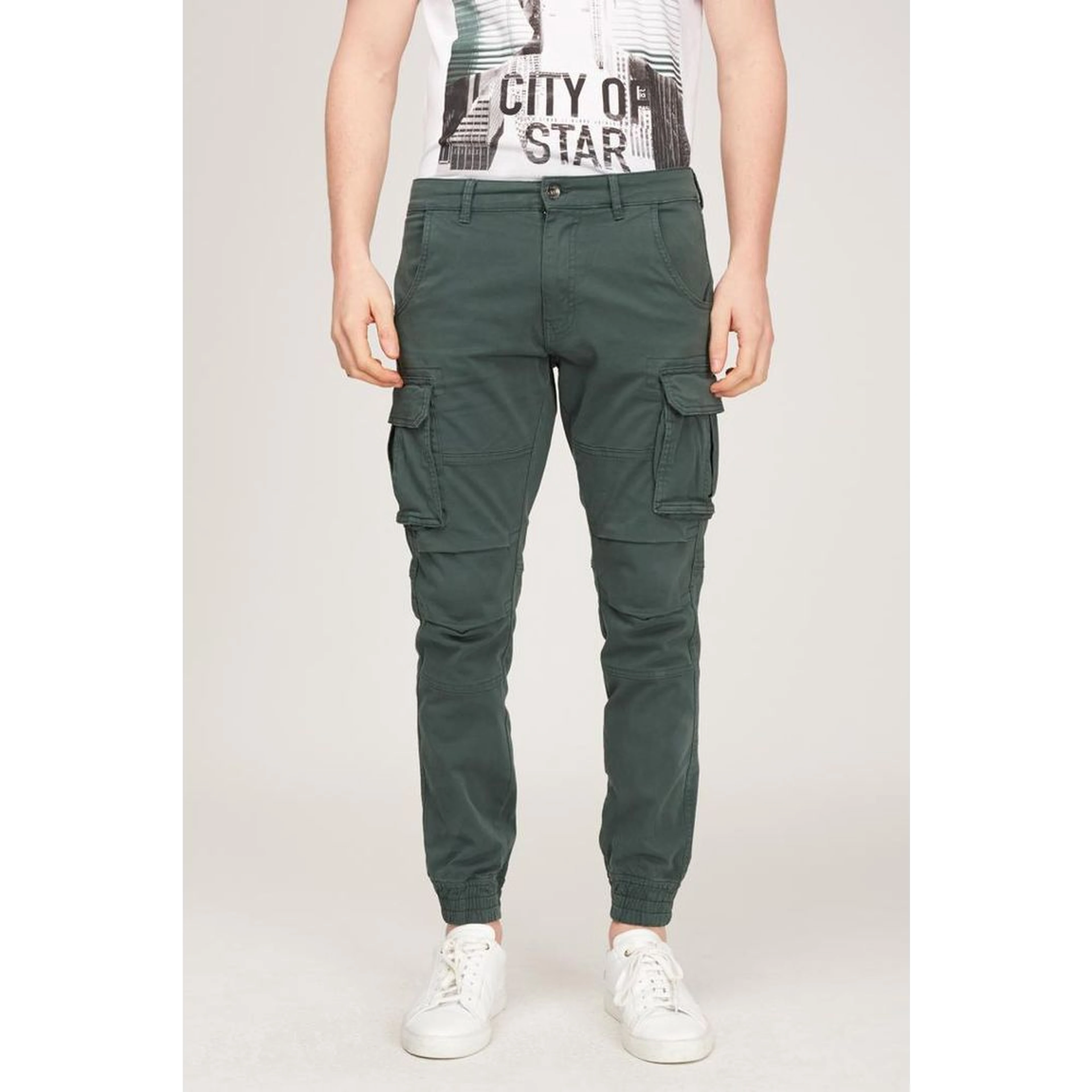 Green Cotton Cargo Pants