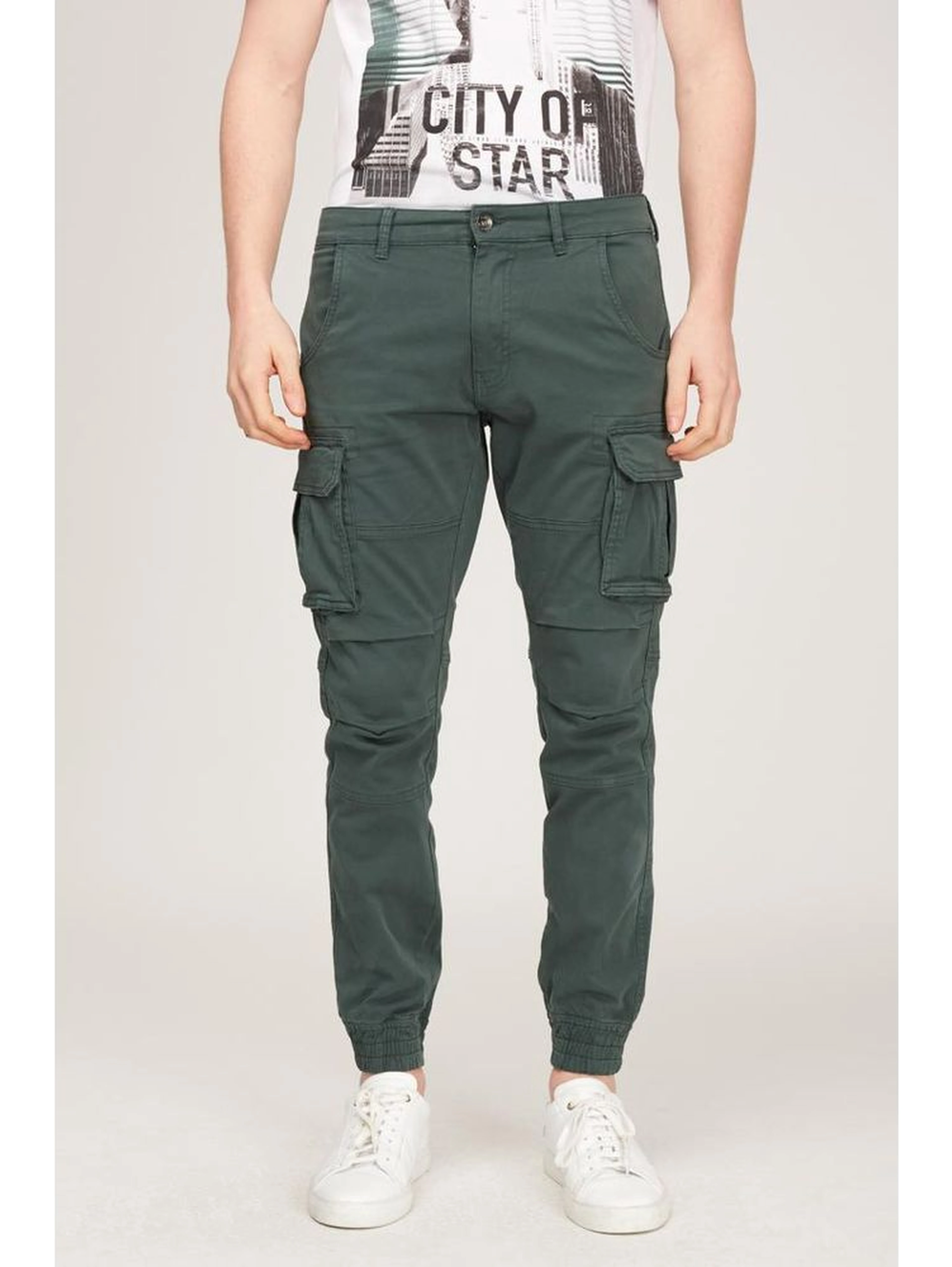 Green Cotton Cargo Pants