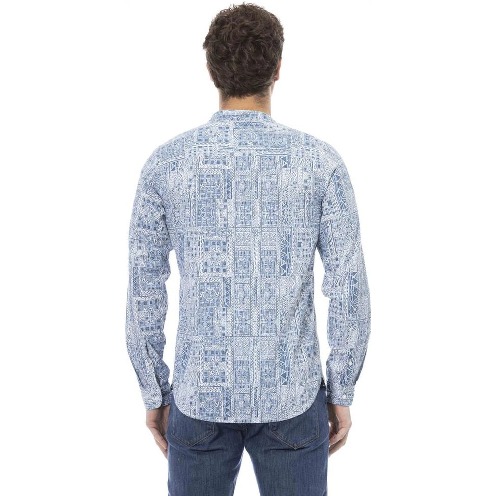 Blue Cotton Long Sleeve T-Shirt