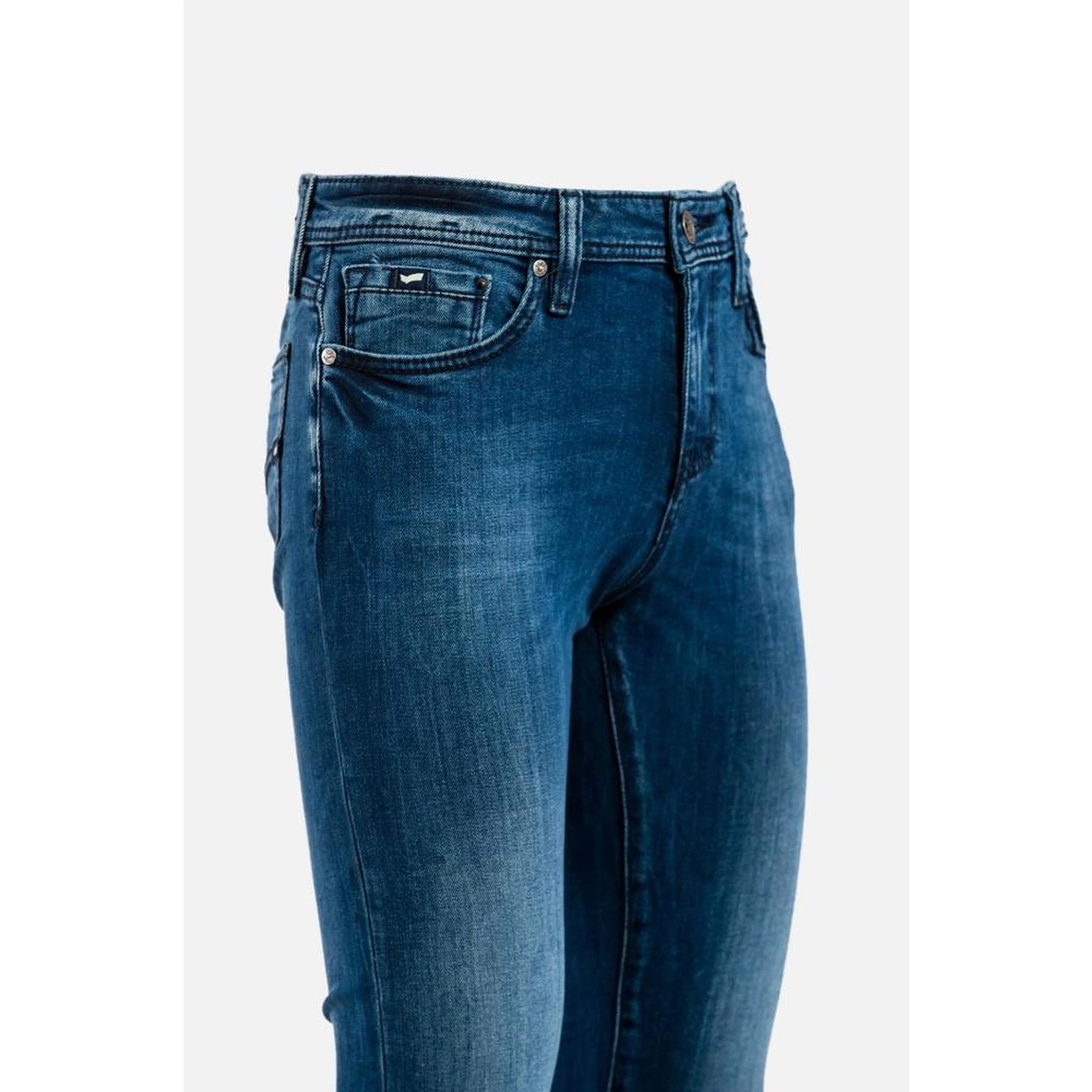 Blue Cotton Slim Fit Jeans