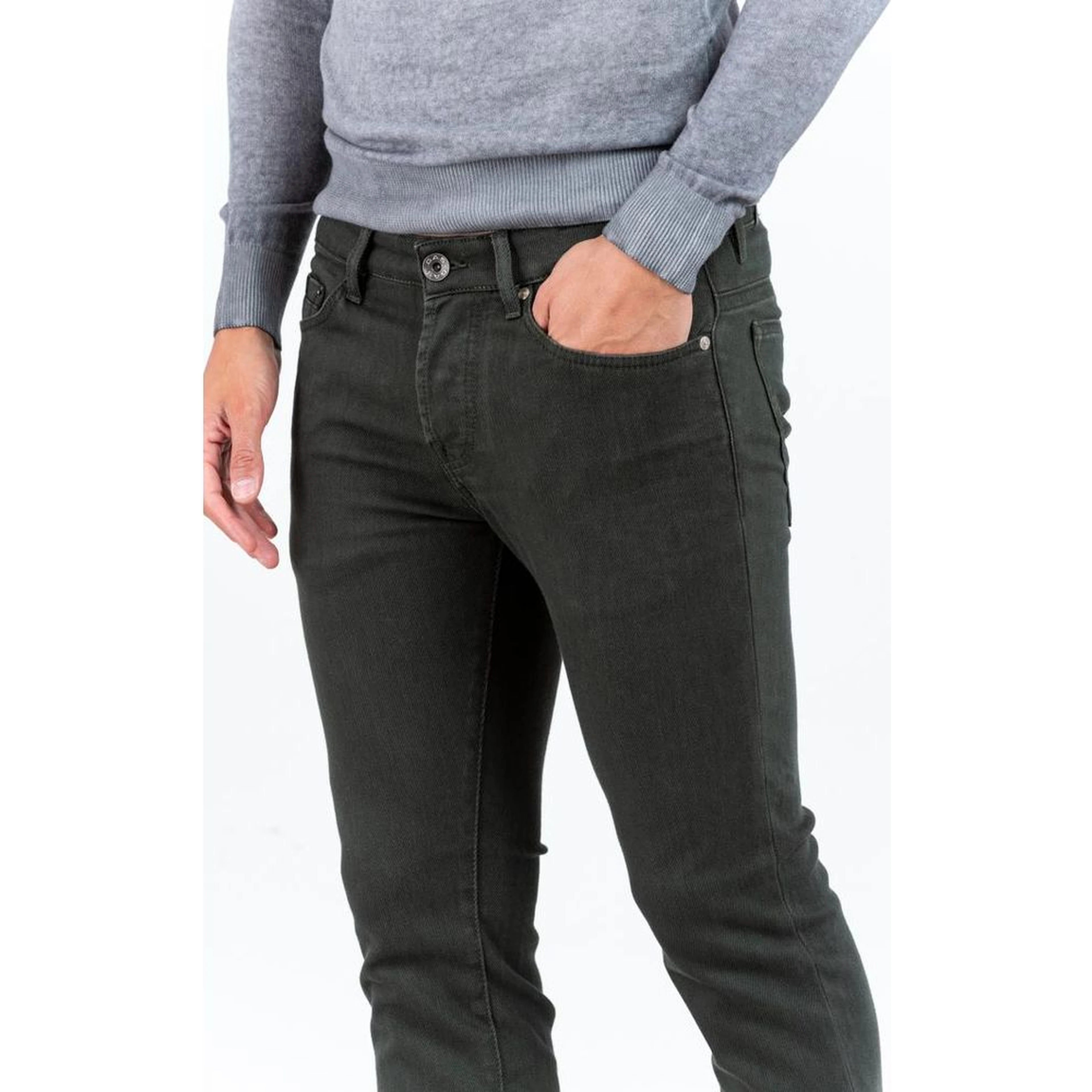 Green Cotton Skinny Jeans
