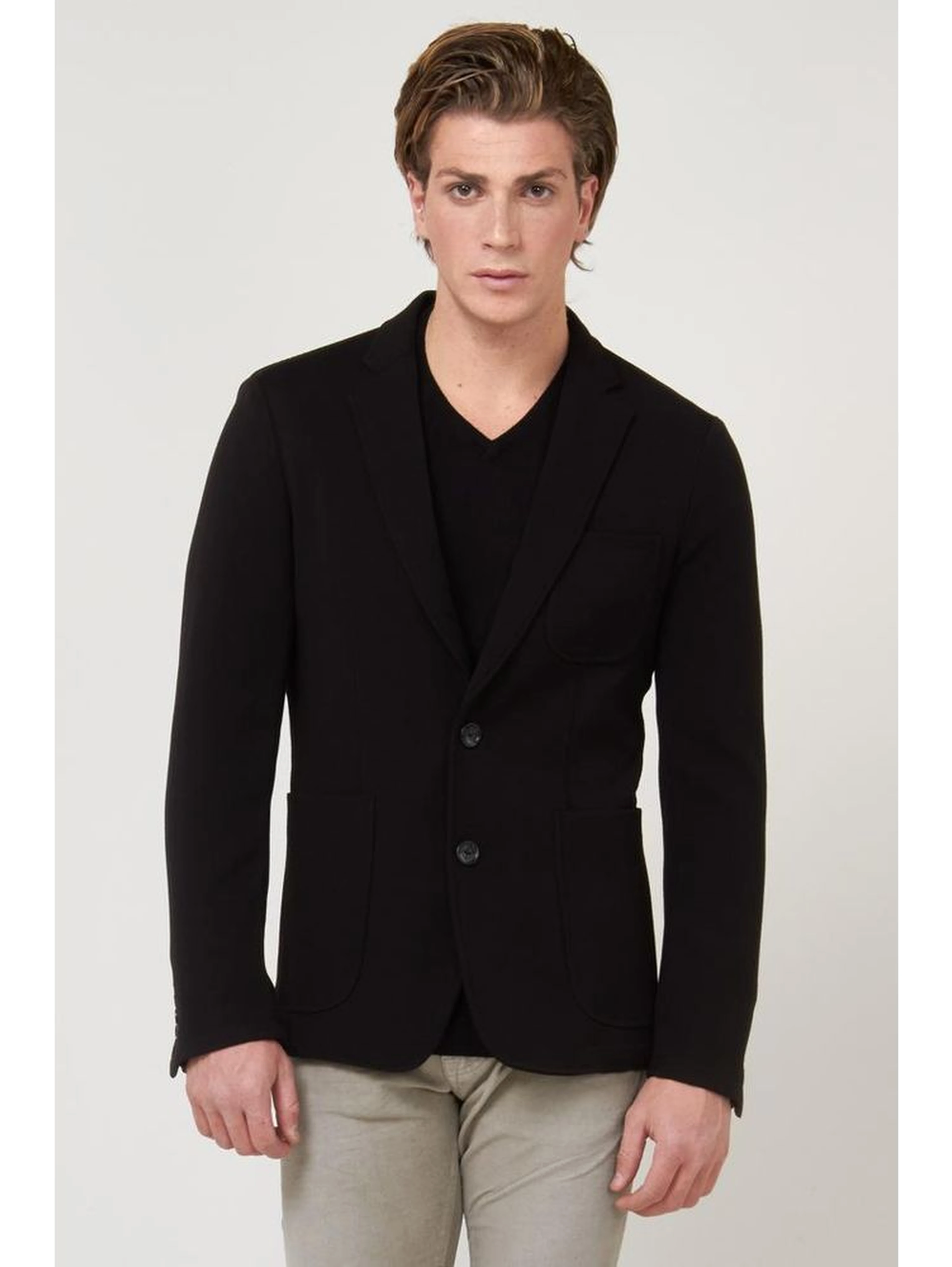 Black Polyester Blazer