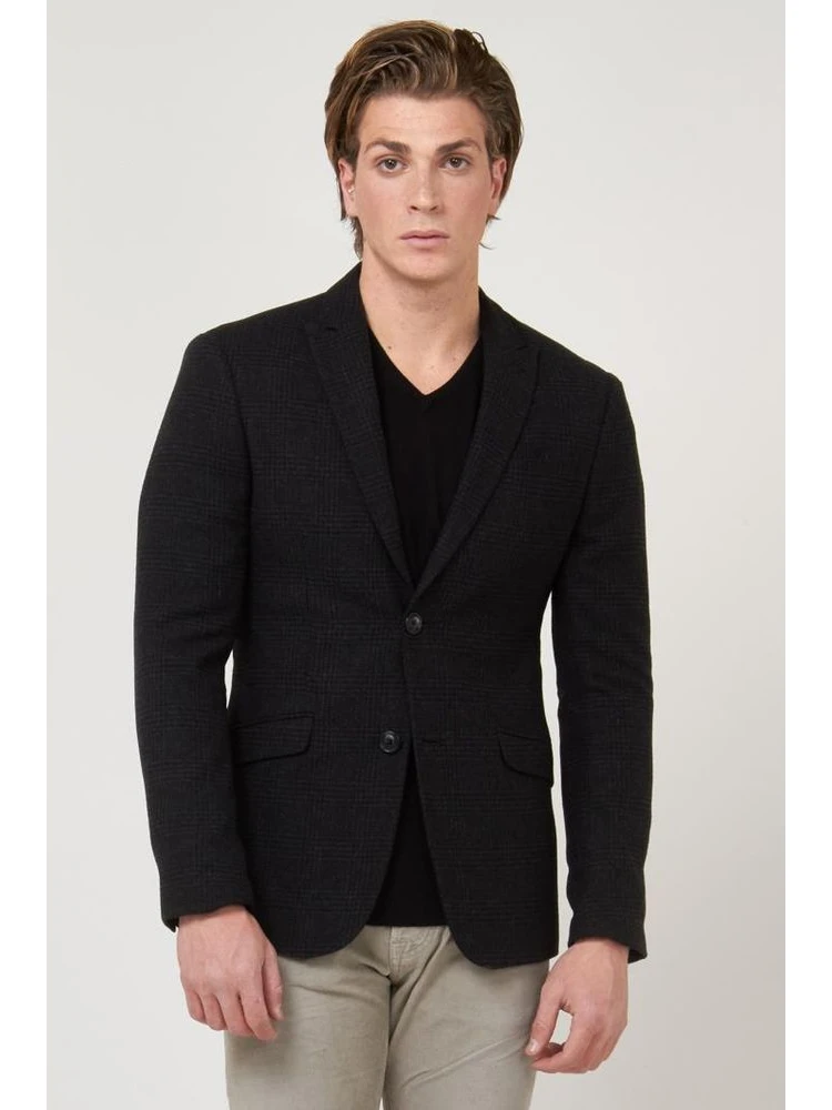 Black Polyester Blazer