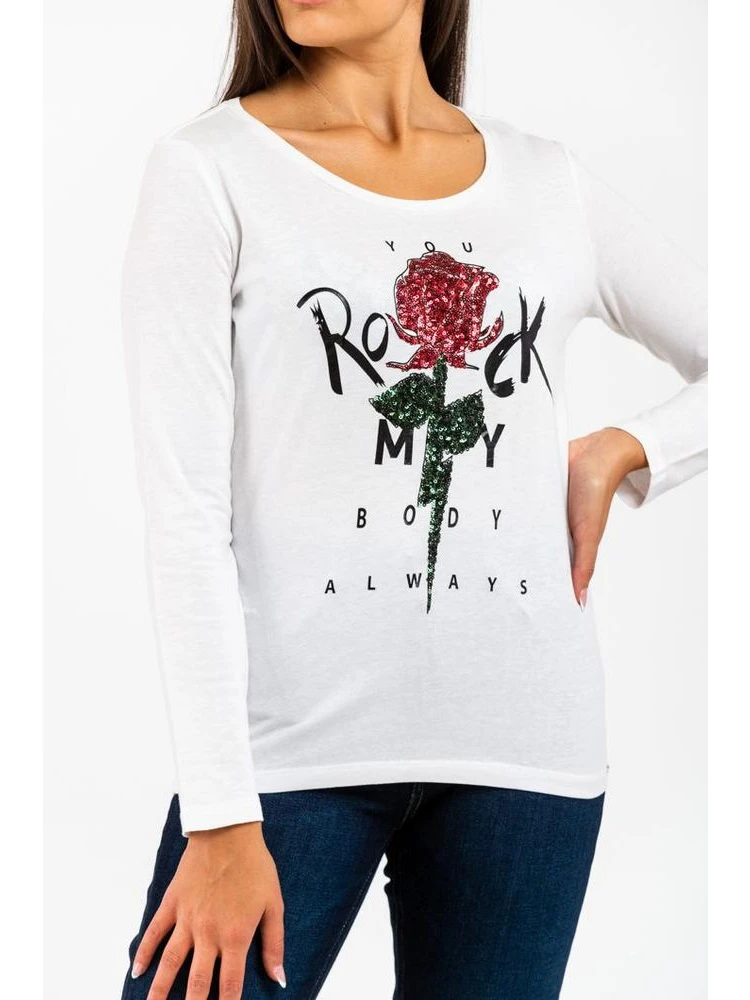 White Cotton Long Sleeve T-Shirt alternative