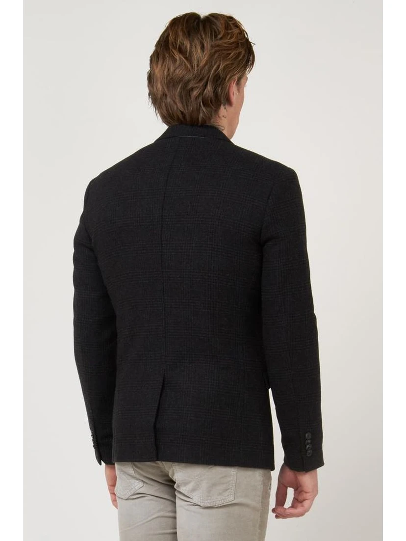 Black Polyester Blazer