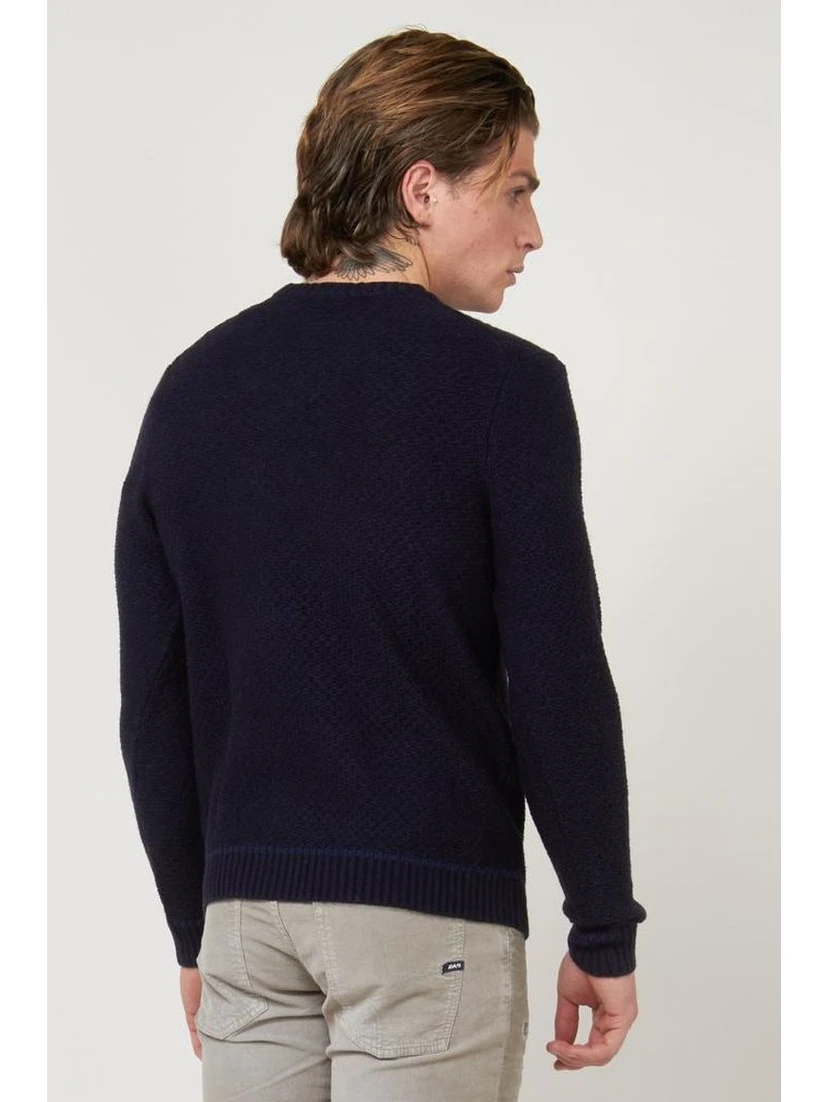 Navy Blue Marabou Sweatshirt