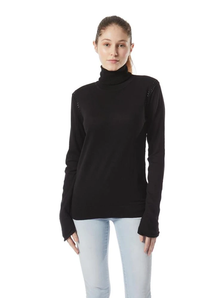 Black Cotton Turtleneck