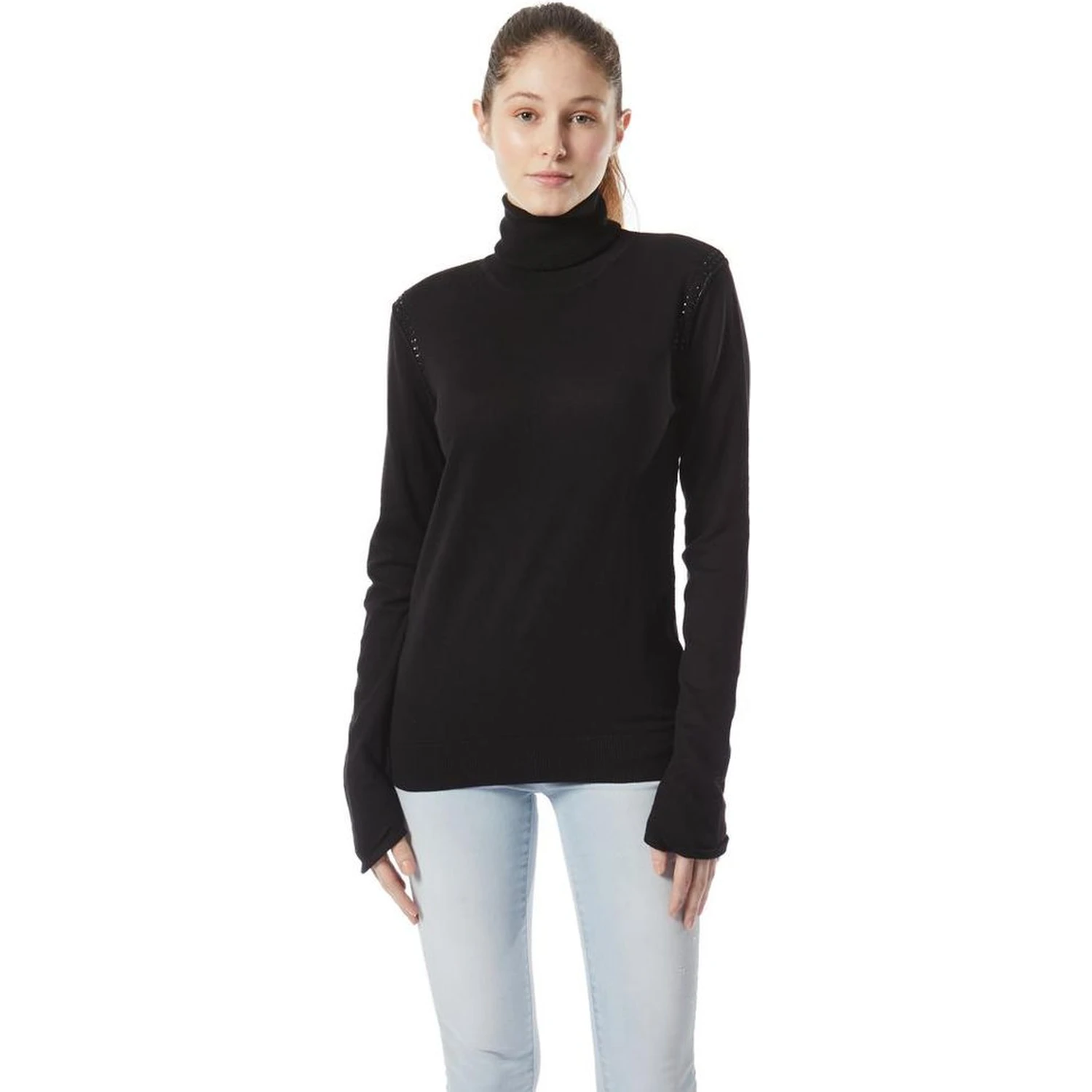 Black Cotton Turtleneck