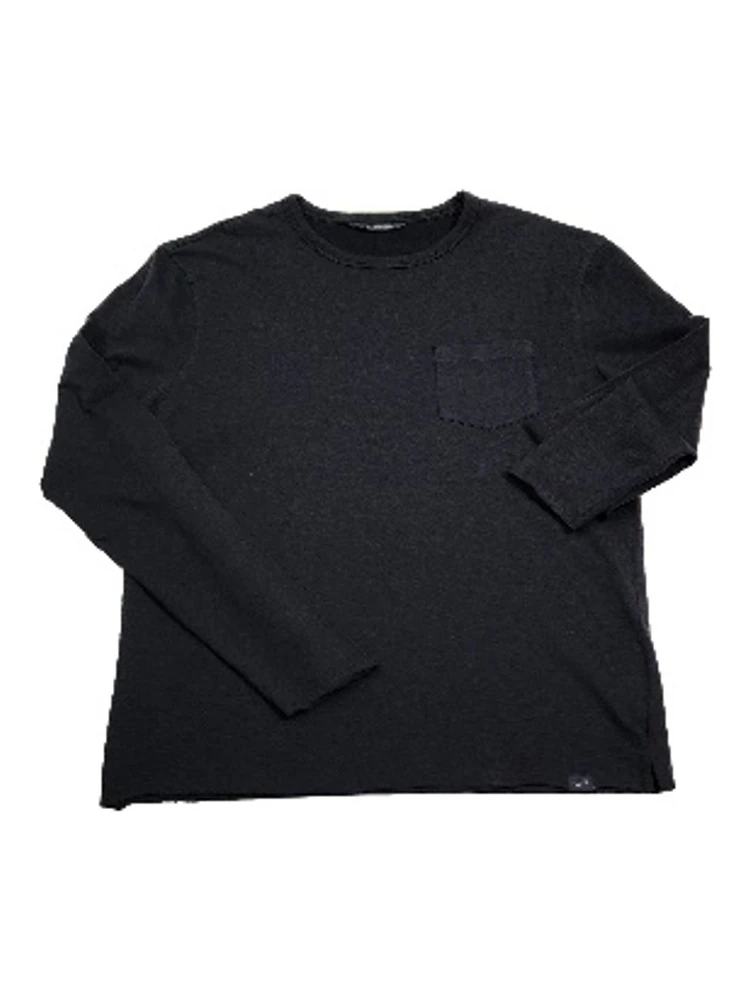 Black Cotton Long Sleeve T-Shirt