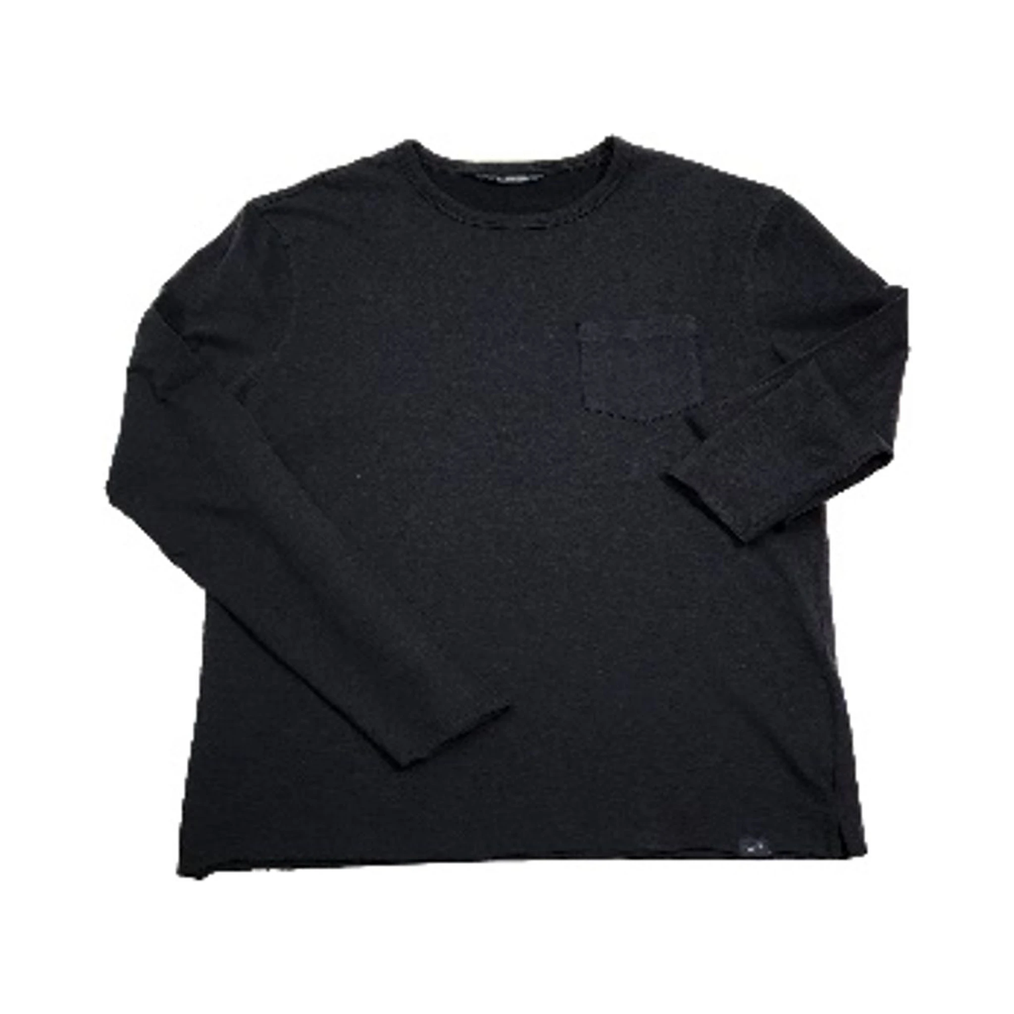 Black Cotton Long Sleeve T-Shirt