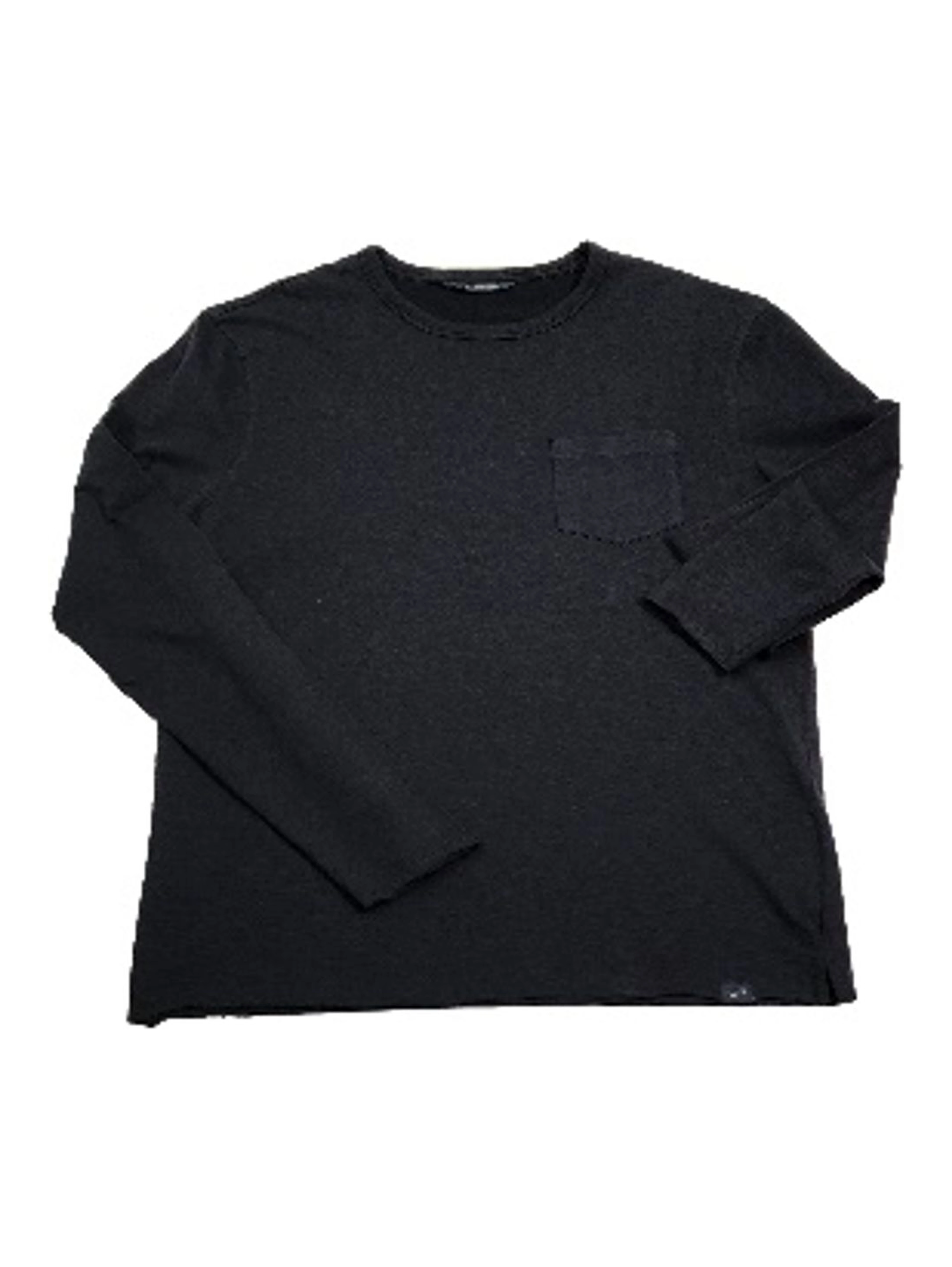 Black Cotton Long Sleeve T-Shirt