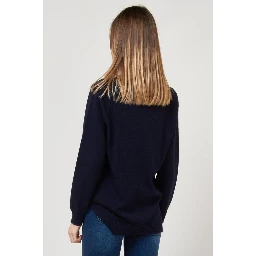 Navy Blue Marabou Sweatshirt