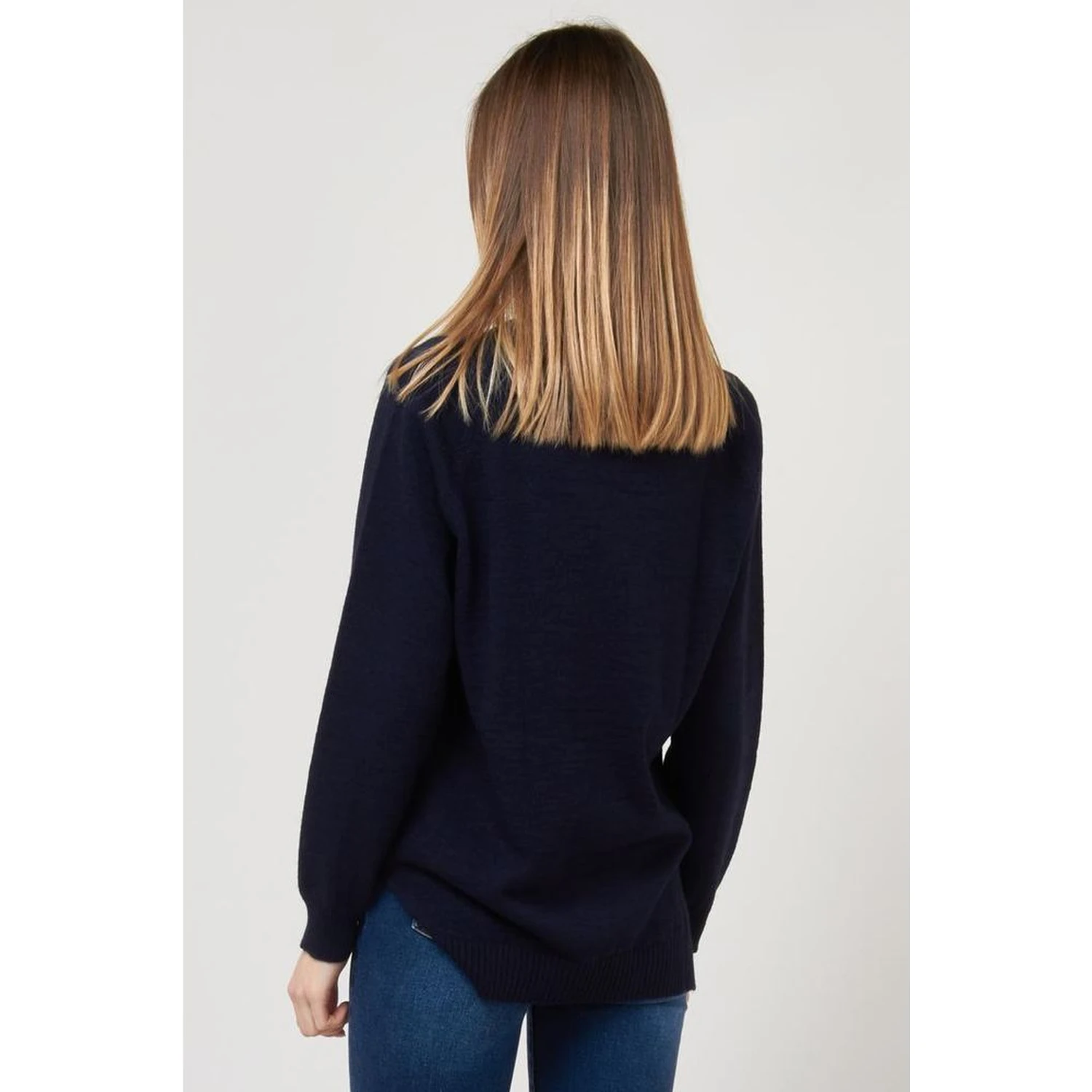 Navy Blue Marabou Sweatshirt