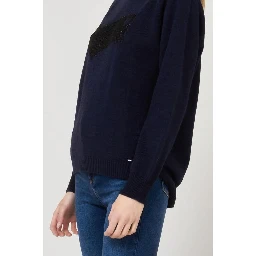 Navy Blue Marabou Sweatshirt