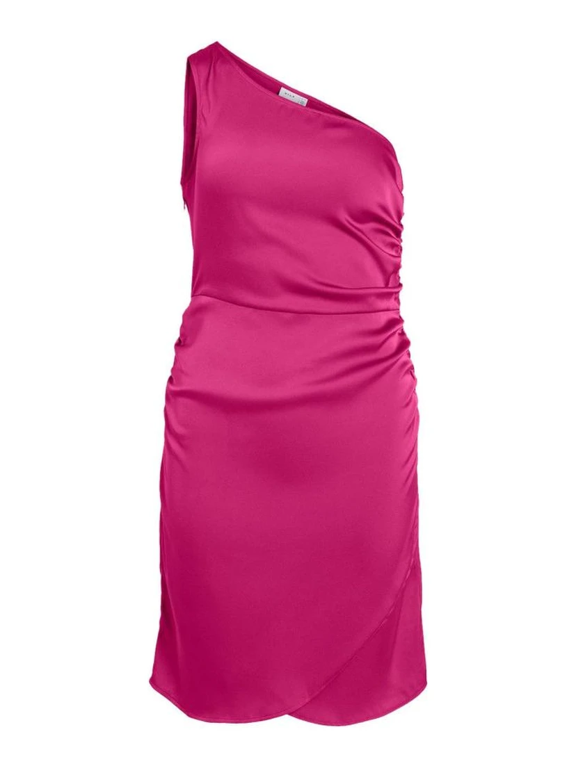 Fuchsia Polyester Casual Dress