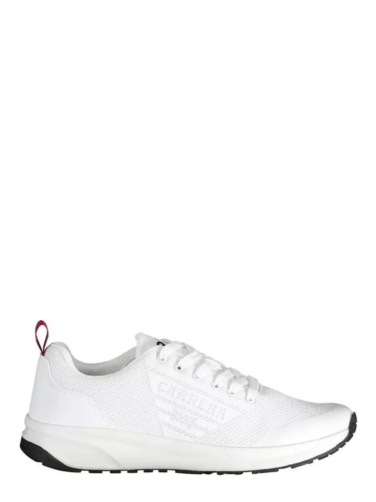 White Polyester Athletic Sneakers