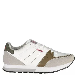 White Polyester Athletic Sneakers