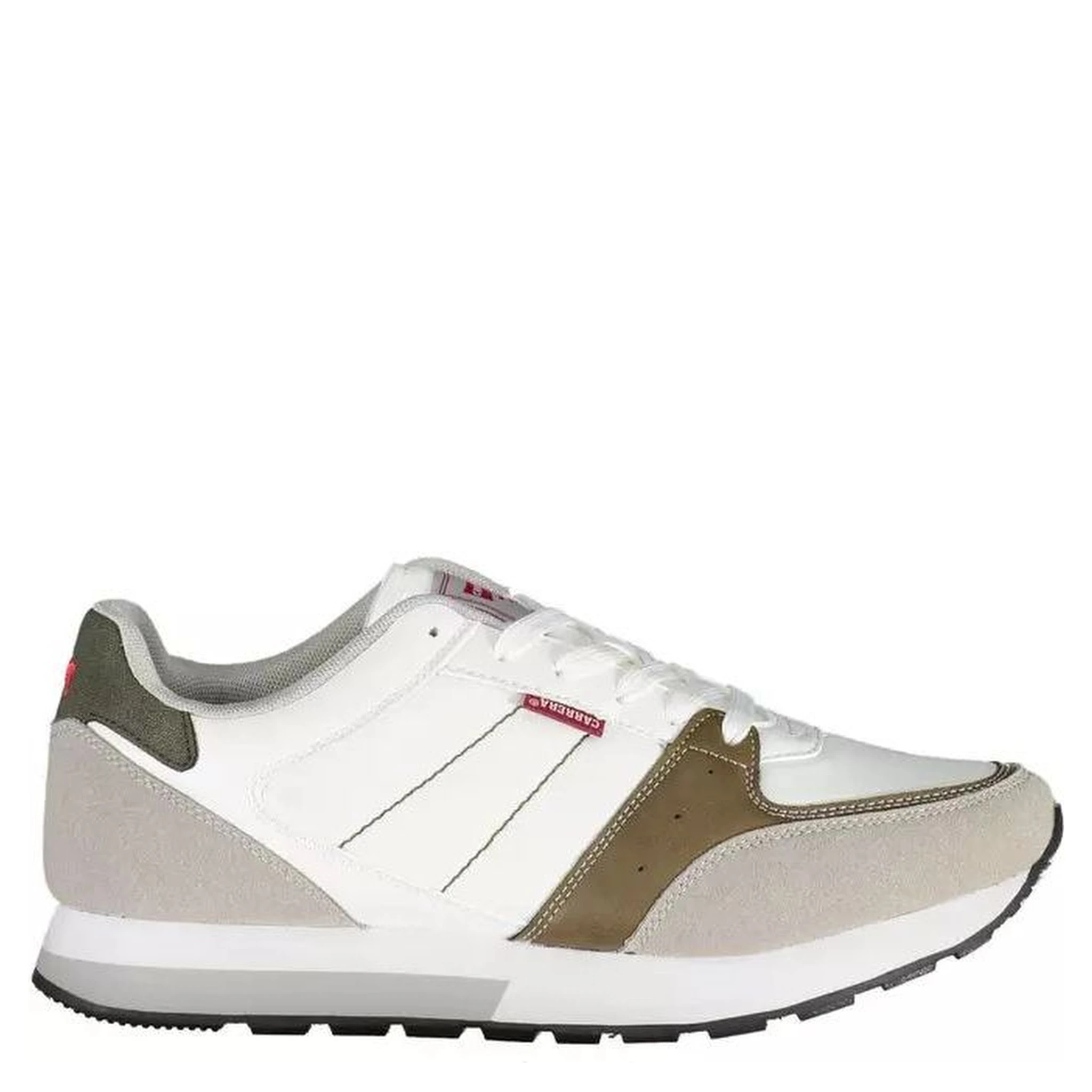 White Polyester Athletic Sneakers