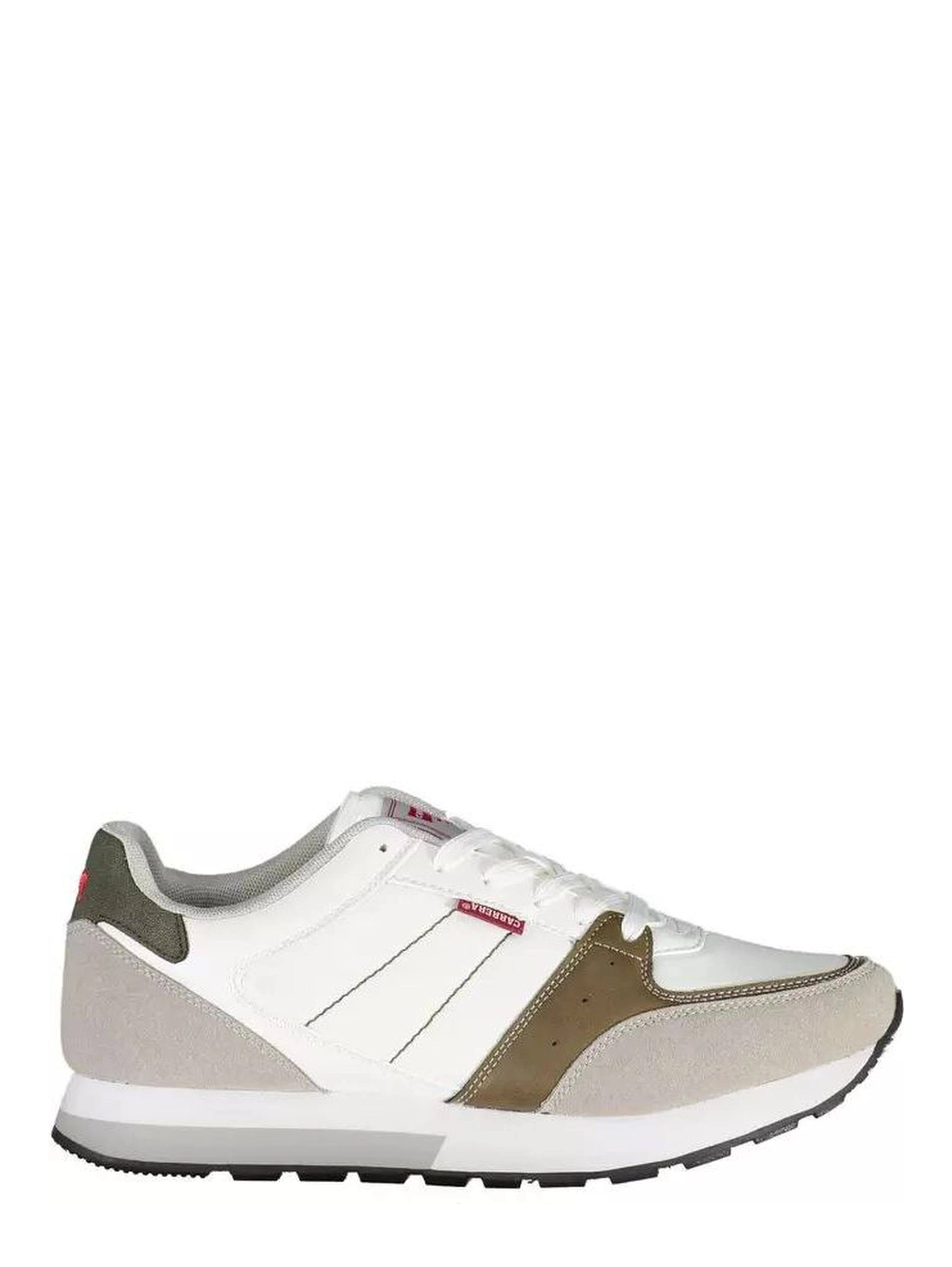 White Polyester Athletic Sneakers
