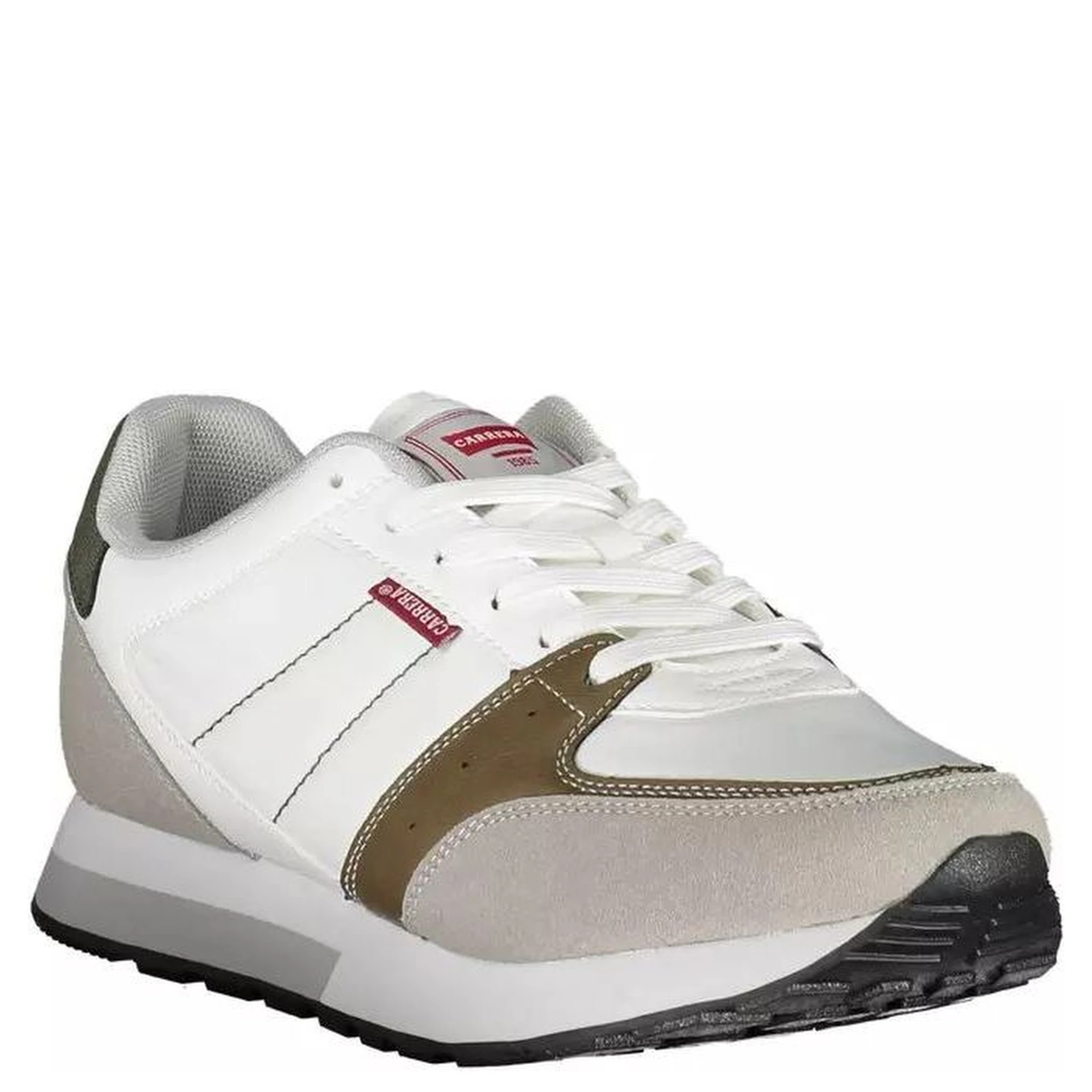 White Polyester Athletic Sneakers