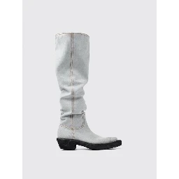 Blue Denim And Rubber Boots