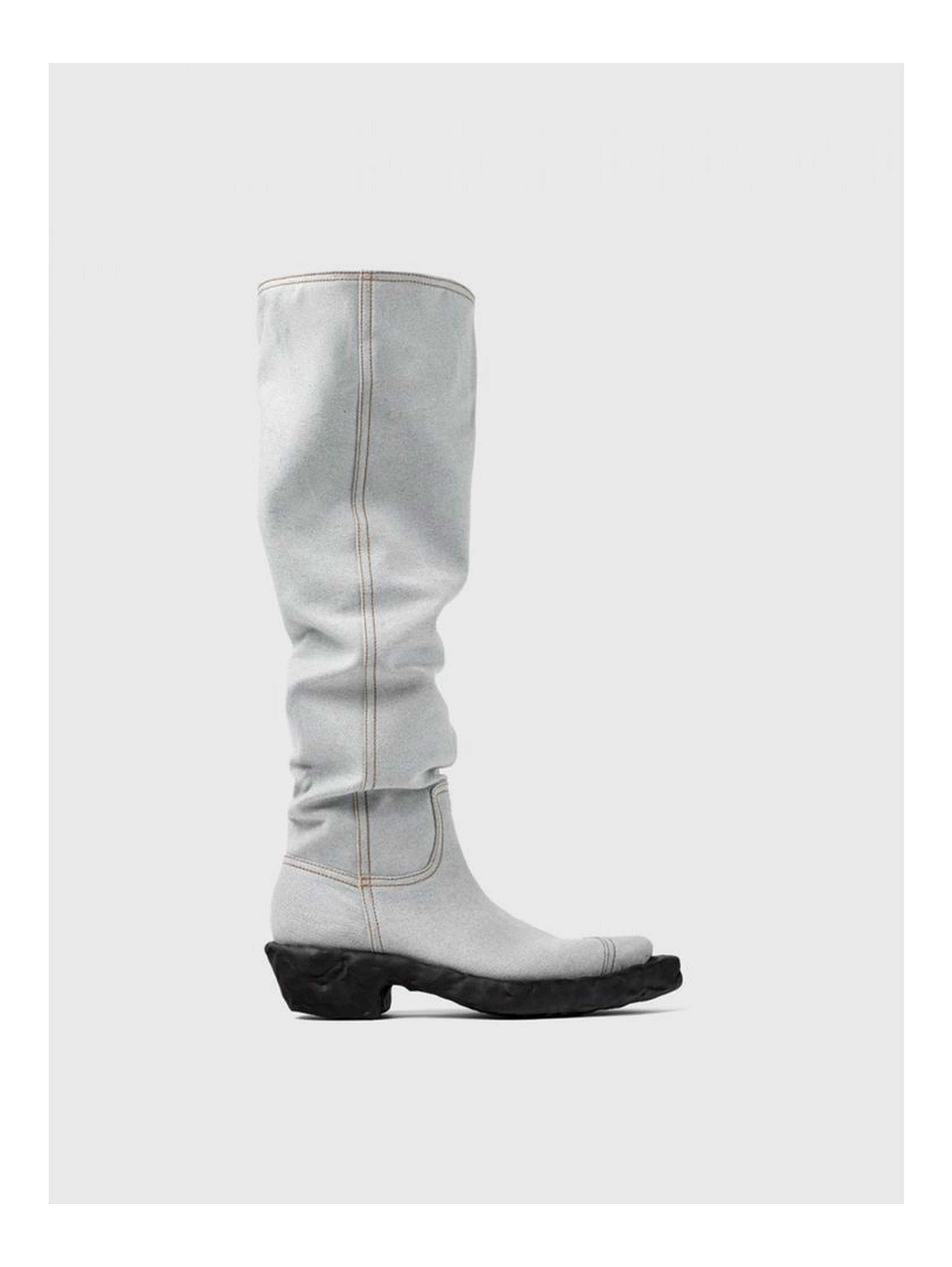 Blue Denim And Rubber Boots