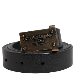 Black Leather Regular Belt