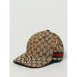 Beige Cotton And Leather Cap (Baseball Hat)