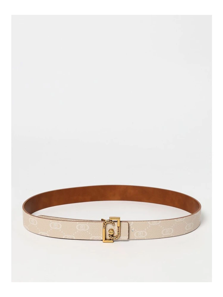 Beige Leather Regular Belt
