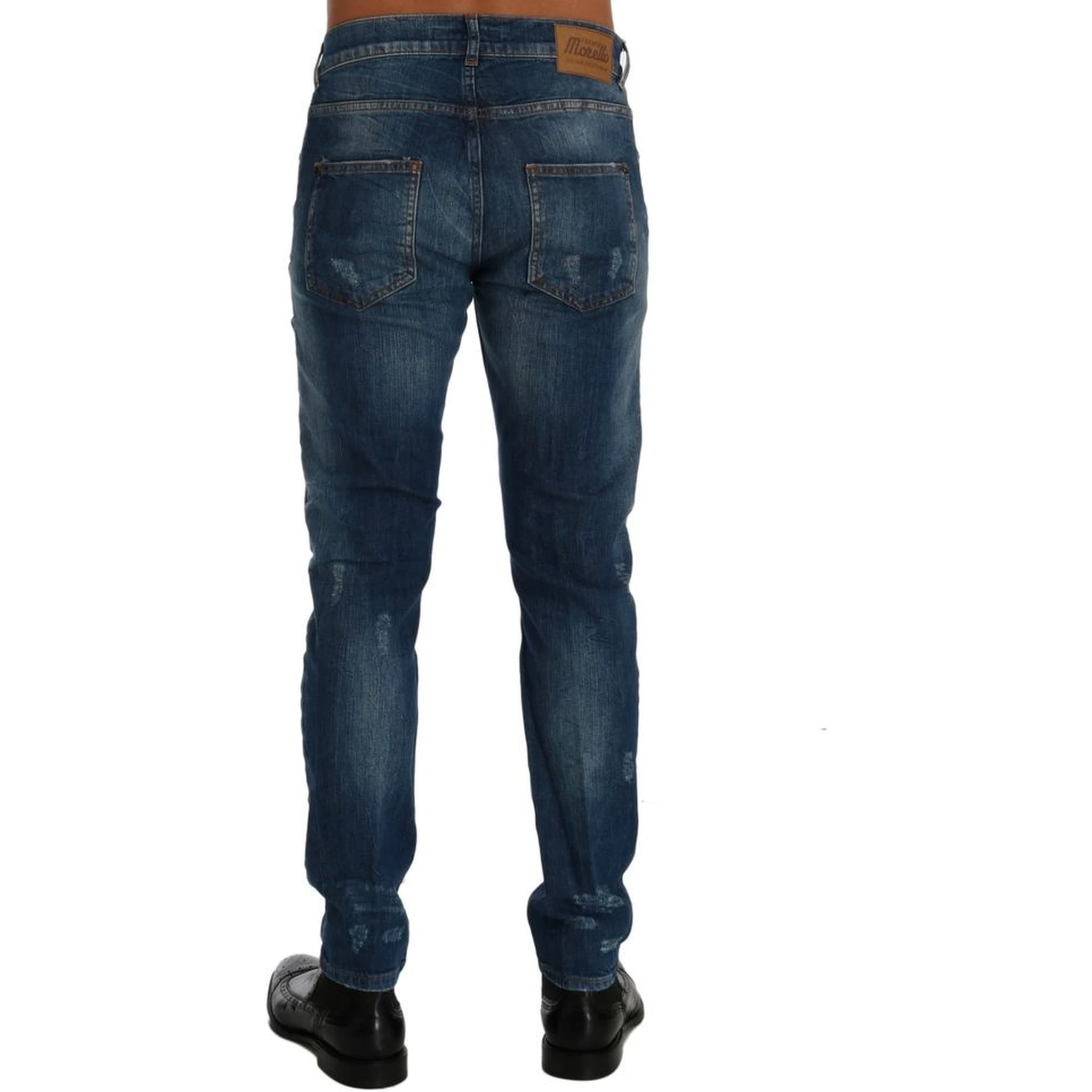 Blue Cotton Slim Fit Jeans