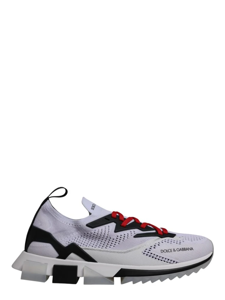 Black And White Polyester Athletic Sneakers