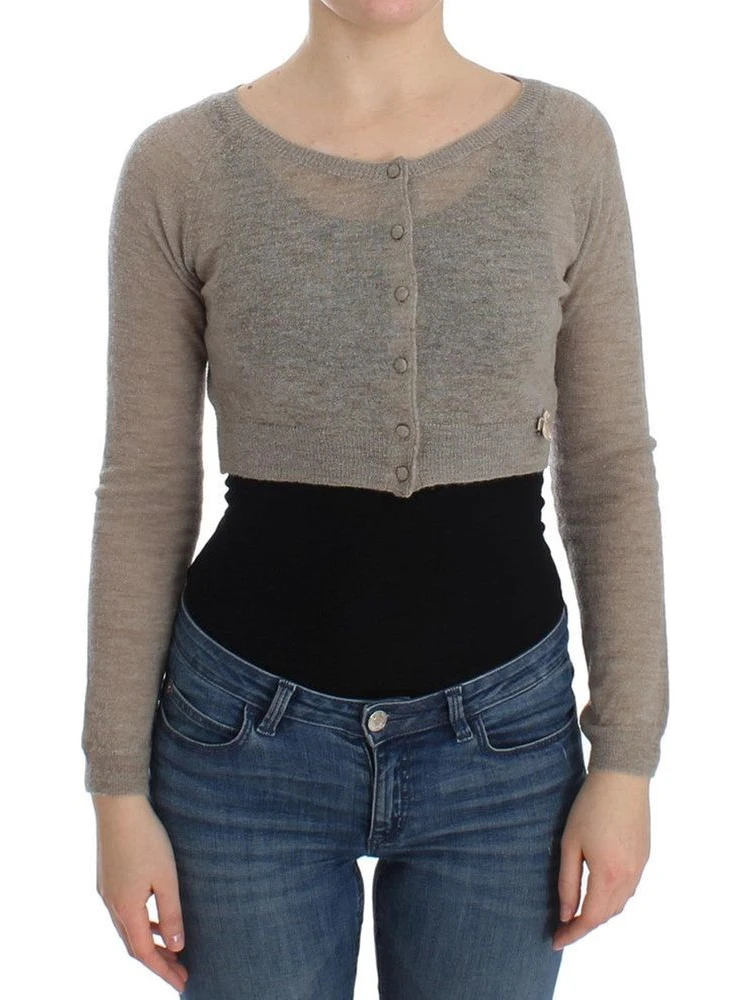 Beige Alpaca Leather Cardigan