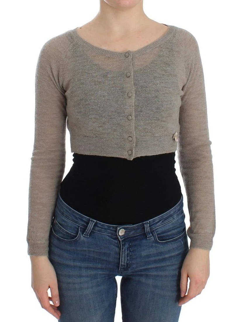 Beige Alpaca Leather Cardigan