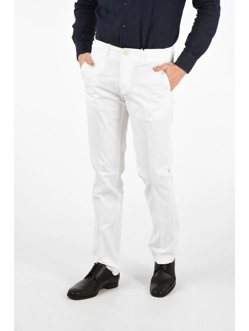 White Cotton Chino Pants
