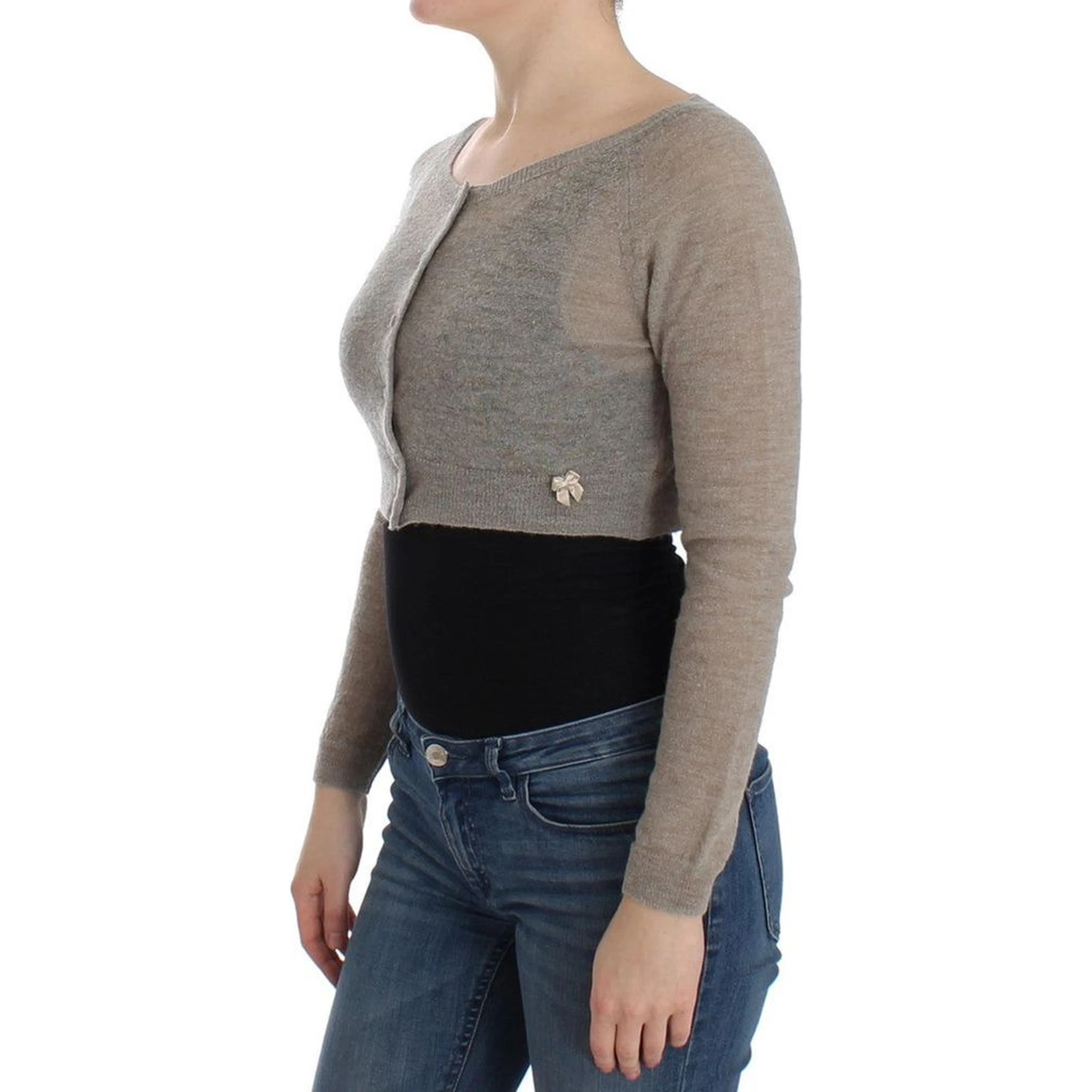 Beige Alpaca Leather Cardigan