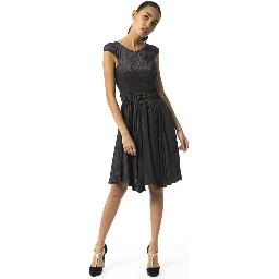 Gray Viscose Casual Dress