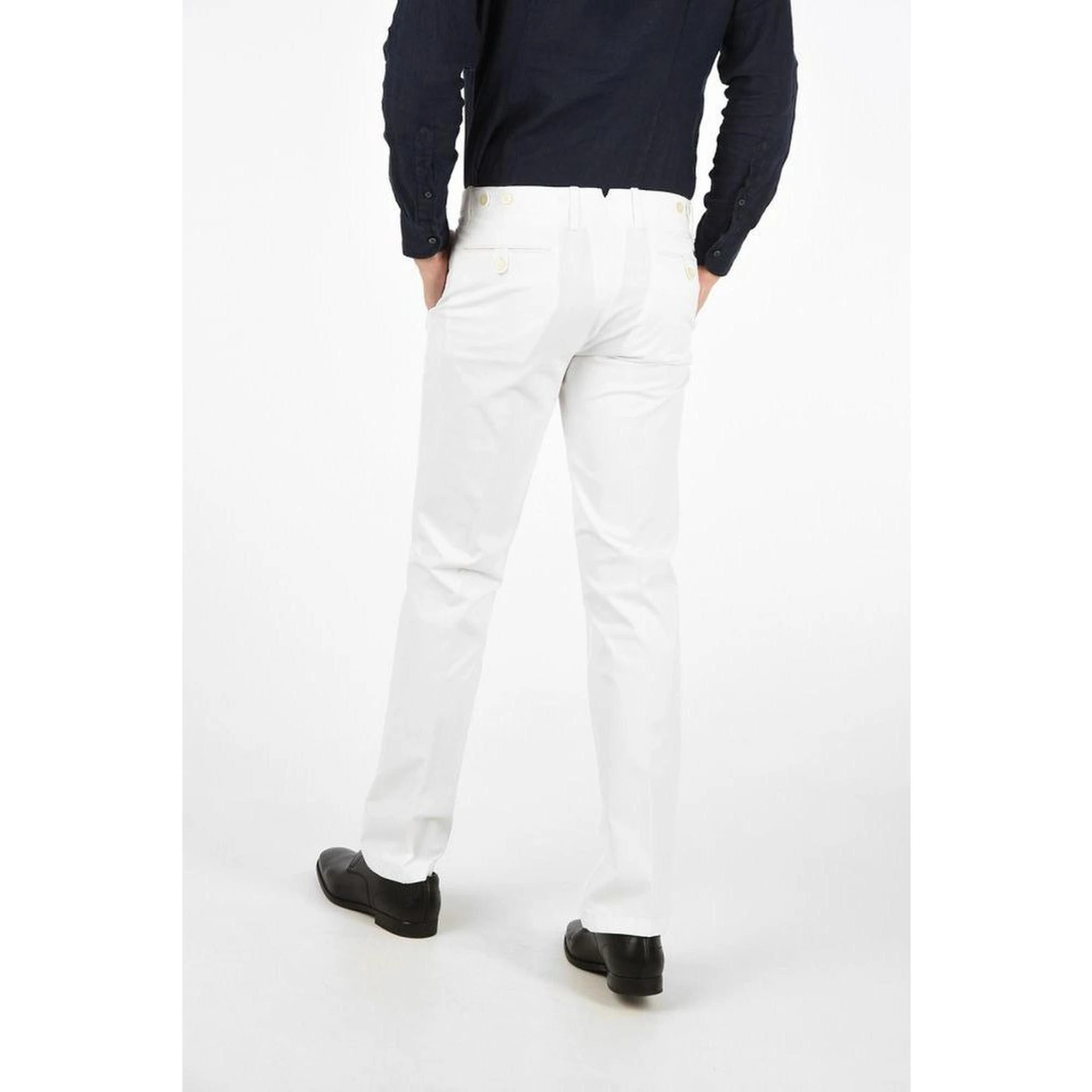 White Cotton Chino Pants