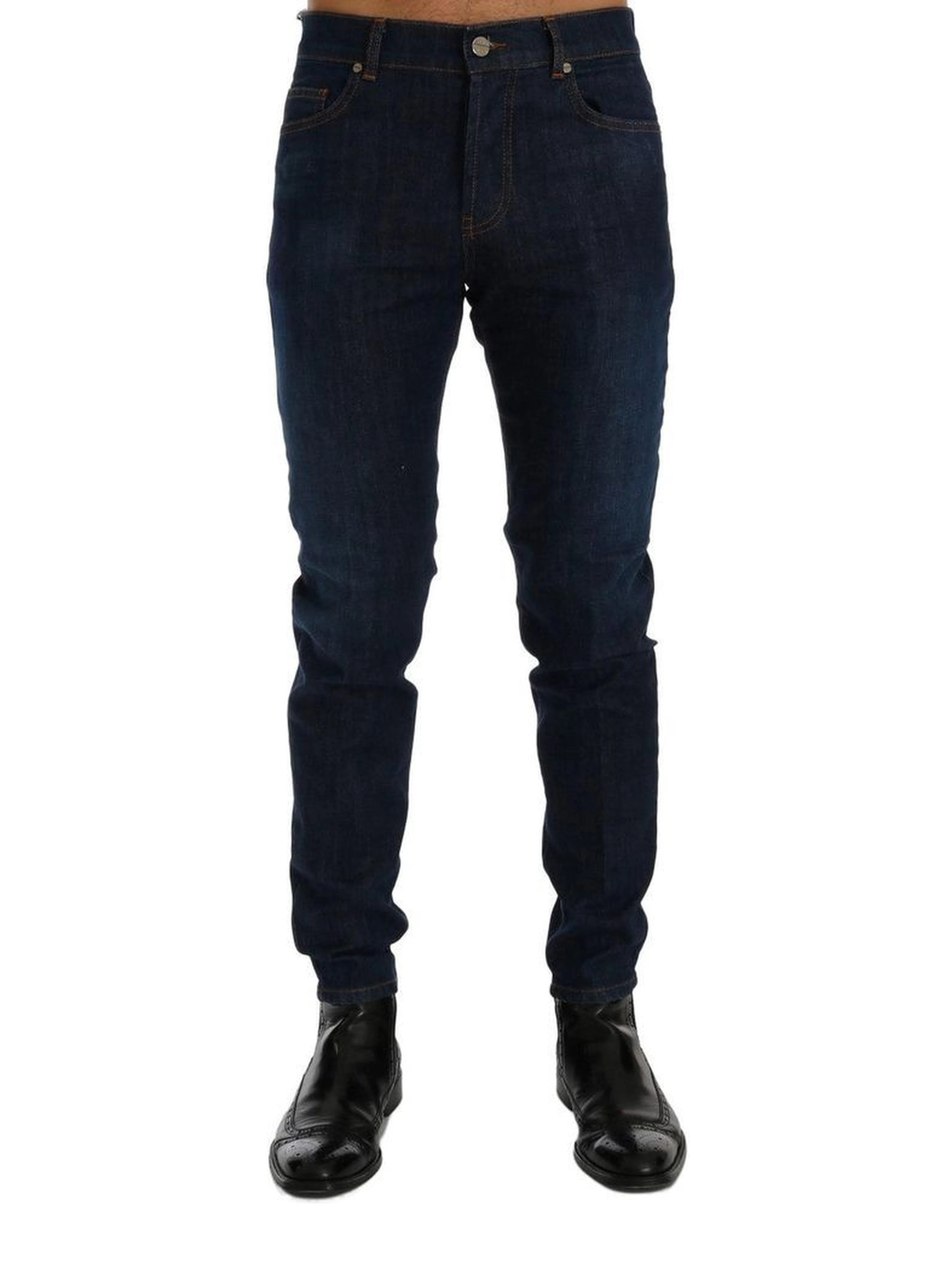 Blue Cotton Slim Fit Jeans