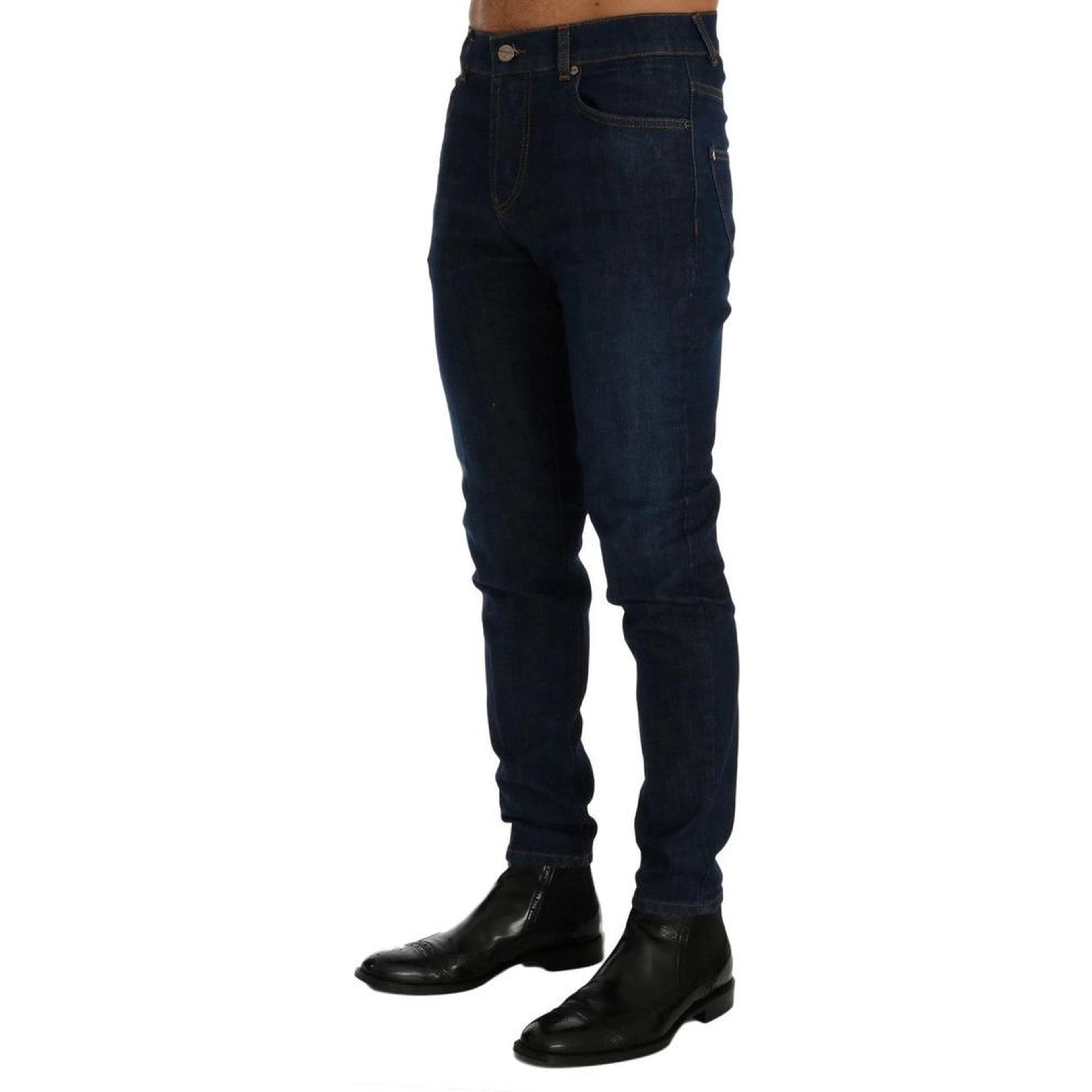 Blue Cotton Slim Fit Jeans